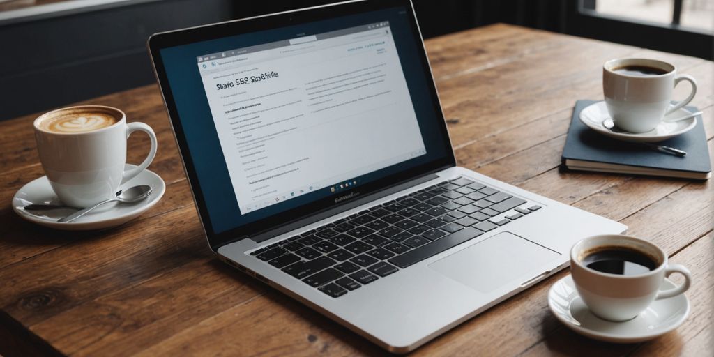 Laptop and coffee on a desk